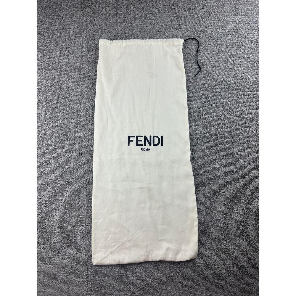 Fendi Dust Bag Unisex White Drawstring Cotton Italy Made Quiet Luxury Traveling